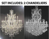 Set of 2-1 Chandelier Lighting Crystal Chandeliers H30"X W28" and 1 Maria Theresa Chandelier Crystal Lighting Chandeliers Dressed with Empress Crystal (Tm) H 50" W 37" - CS/21532/12+1 + CS/2232/24+1 A500-