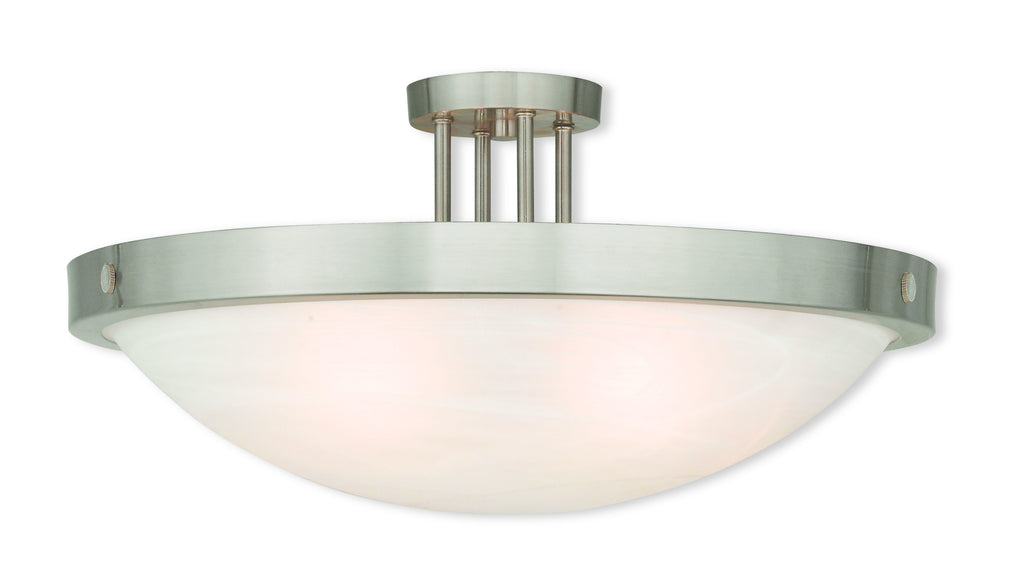 Livex New Brighton 5 Light Brushed Nickel Ceiling Mount - C185-73958-91