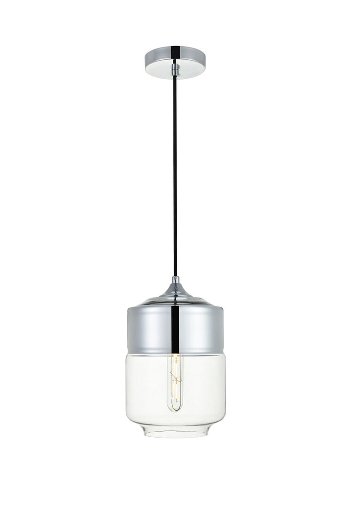 ZC121-LD2241C - Living District: Ashwell 1 Light Chrome Pendant With Clear Glass