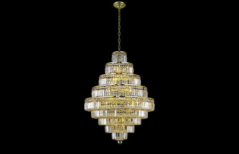 C121-2038D30G/EC - Regency Lighting: Maxime 20 light Gold Chandelier Clear Elegant Cut Crystal