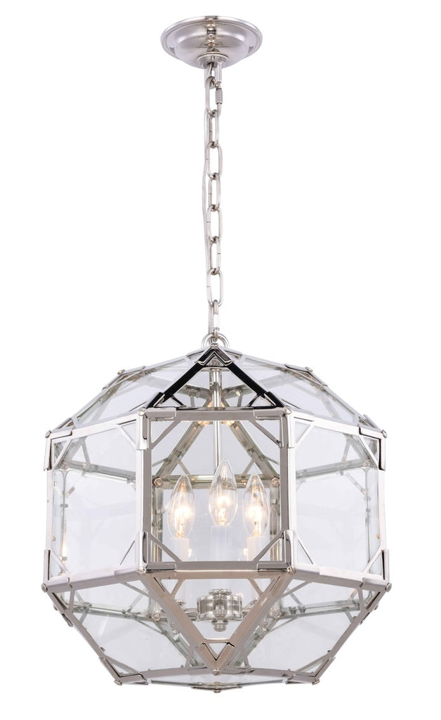 ZC121-1514D14PN - Urban Classic: Gordon 3 light Polished Nickel Pendant