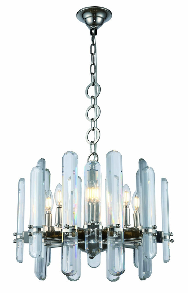 ZC121-1530D20PN/RC - Urban Classic: Lincoln 8 light polished Nickel Chandelier Clear Royal Cut Crystal