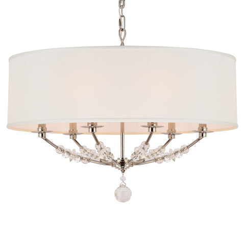 6 Light Polished Nickel Modern Chandelier - C193-8006-PN