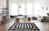 Rooster Checkered Wool Rug Handtufted Area Rug 8 x 10 - J10-IN-207-8X10