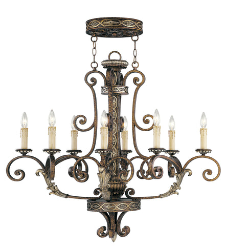 Livex Seville 8 Light PBZ Oval Chandelier - C185-8538-64