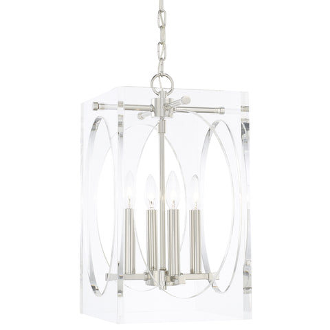 4 Light Polished Nickel Modern Chandelier - C193-8874-PN