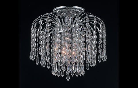 C121-6801F12C/EC - Regency Lighting: Falls 3 light Chrome Flush Mount Clear Elegant Cut Crystal