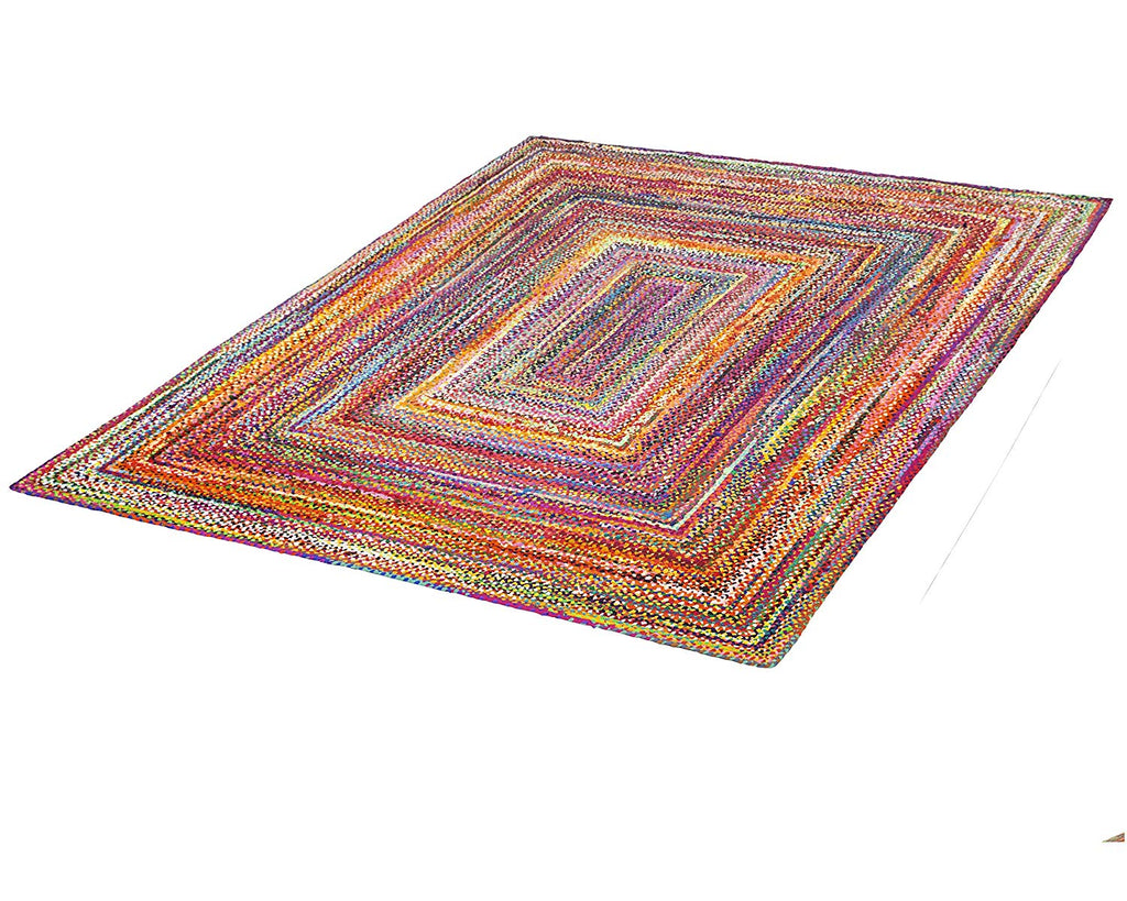 Multi Color Handbraided Jute Rug Area Rug 5 X 7 - J10-IN-601-5X7