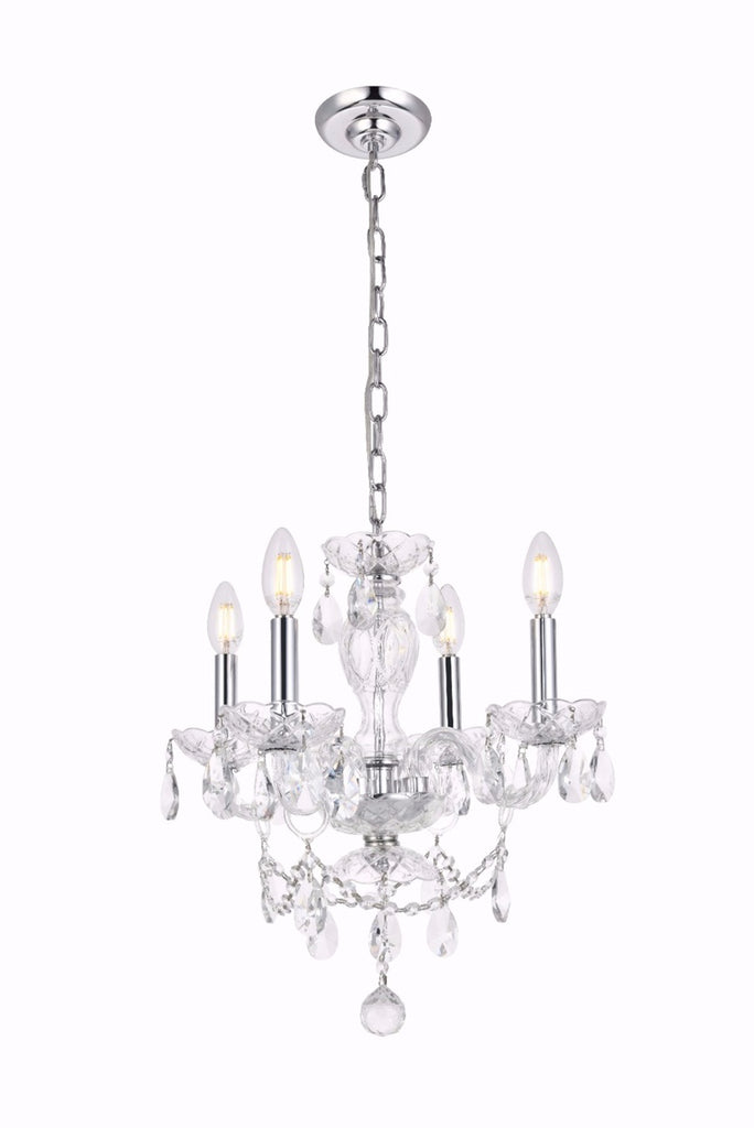 C121-7834D17C/RC - Regency Lighting: Princeton 4 light Chrome Pendant Clear Royal Cut Crystal