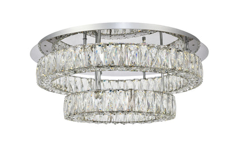 ZC121-3503F26L2C - Regency Lighting: Monroe LED light Chrome Flush Mount Clear Royal Cut Crystal