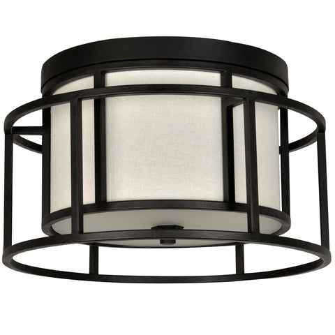 2 Light Matte Black Industrial Chic Ceiling Mount - C193-9590-MK