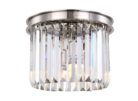 ZC121-1238F12PN/RC - Urban Classic: Sydney 3 light Polished nickel Flush Mount Clear Royal Cut Crystal