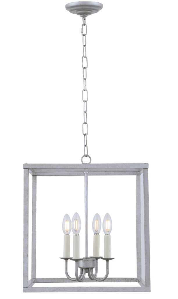 ZC121-LD6105D16S - Living District: Eclipse 4 light Vintage Sliver pendant