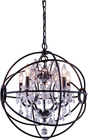 ZC121-1130D20DB-GT/RC By Regency Lighting - Geneva Collection Dark Bronze Finish 5 Lights Pendant Lamp