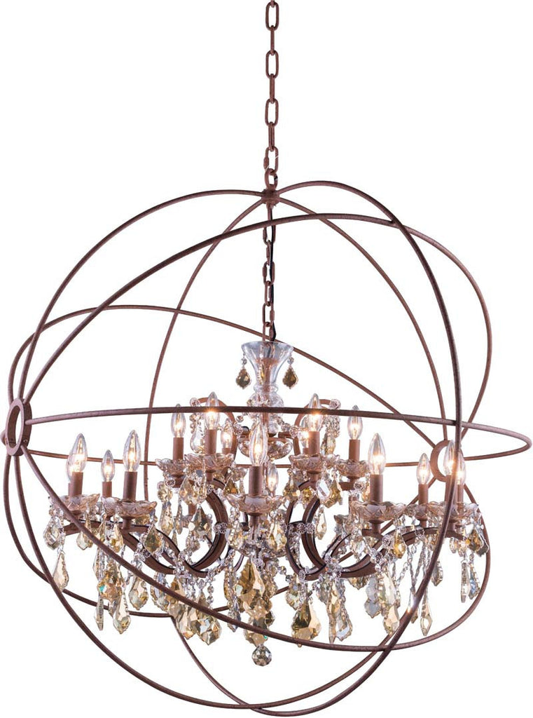 C121-1130G43RI-GT/RC By Elegant Lighting - Geneva Collection Intent Finish 18 Lights Pendant lamp