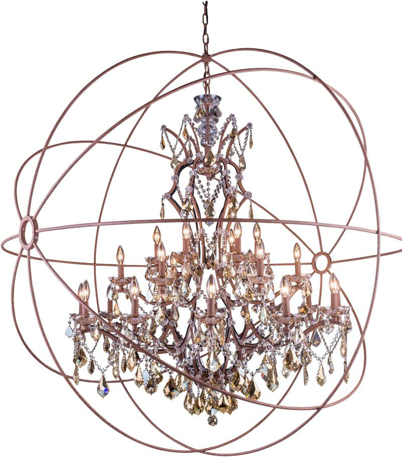 C121-1130G60RI-GT/RC By Elegant Lighting - Geneva Collection Intent Finish 25 Lights Pendant lamp