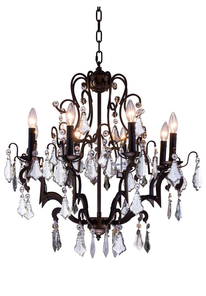 C121-1132D26AB/RC By Elegant Lighting - Charlotte Collection Antique Bronze Finish 8 Lights Pendant lamp