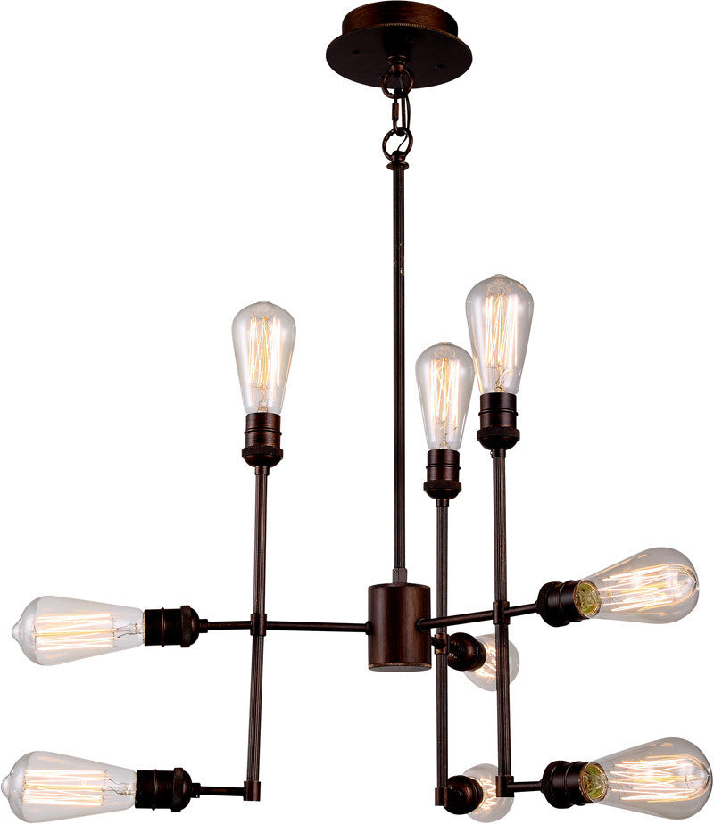 C121-1139D23CB By Elegant Lighting - Ophelia Collection Cocoa Brown Finish 9 Lights Pendant Lamp