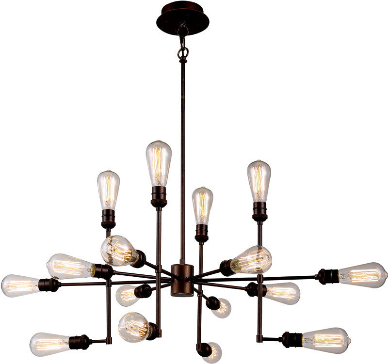 C121-1139D43CB By Elegant Lighting - Ophelia Collection Cocoa Brown Finish 15 Lights Pendant Lamp