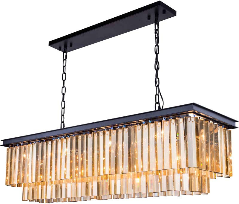 C121-1202D50PN-GT/RC By Elegant Lighting - Sydney Collection Polished nickel Finish 12 Lights Pendant lamp