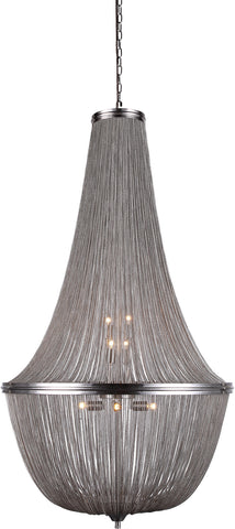 C121-1210D30PW By Elegant Lighting - Paloma Collection Pewter Finish 10 Lights Pendant Lamp