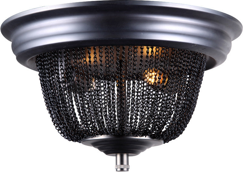 C121-1210F12DG By Elegant Lighting - Paloma Collection Dark Grey Finish 2 Lights Flush Mount