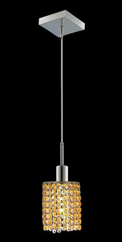 C121-1281D-S-R-LT/RC By Elegant Lighting Mini Collection 1 Lights Pendant Chrome Finish