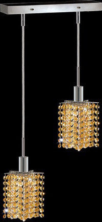 C121-1282D-O-P-LT/RC By Elegant Lighting Mini Collection 2 Lights Pendant Chrome Finish