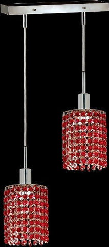 C121-1282D-O-R-BO/RC By Elegant Lighting Mini Collection 2 Lights Pendant Chrome Finish