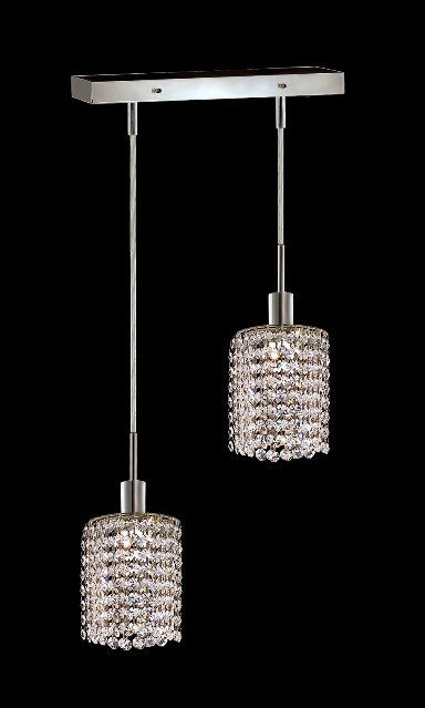 C121-1282D-O-R-CL/RC By Elegant Lighting Mini Collection 2 Lights Pendant Chrome Finish