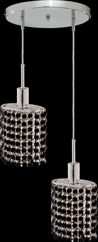 C121-1282D-R-E-JT/RC By Elegant Lighting Mini Collection 2 Lights Pendant Chrome Finish