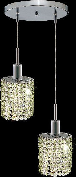 C121-1282D-R-E-LP/RC By Elegant Lighting Mini Collection 2 Lights Pendant Chrome Finish