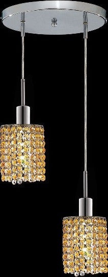 C121-1282D-R-R-LT/RC By Elegant Lighting Mini Collection 2 Lights Pendant Chrome Finish