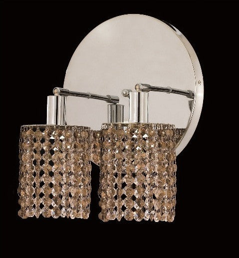 C121-1282W-R-E-GT/RC By Elegant Lighting Mini Collection 2 Lights Wall Sconce Chrome Finish