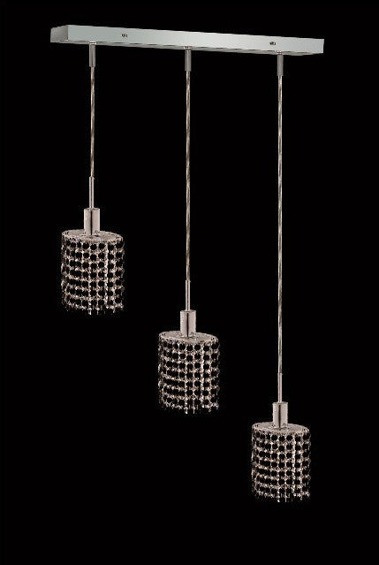 C121-1283D-O-E-JT/RC By Elegant Lighting Mini Collection 3 Lights Pendant Chrome Finish