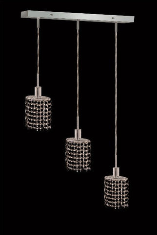 C121-1283D-O-E-JT/RC By Elegant Lighting Mini Collection 3 Lights Pendant Chrome Finish