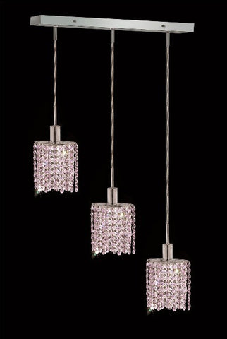 C121-1283D-O-E-RO/RC By Elegant Lighting Mini Collection 3 Lights Pendant Chrome Finish