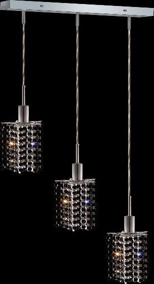 C121-1283D-O-P-JT/RC By Elegant Lighting Mini Collection 3 Lights Pendant Chrome Finish