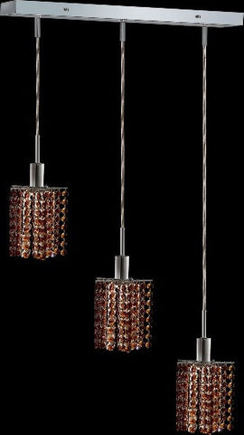 C121-1283D-O-P-TO/RC By Elegant Lighting Mini Collection 3 Lights Pendant Chrome Finish