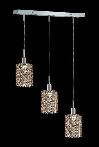 C121-1283D-O-R-GT/RC By Elegant Lighting Mini Collection 3 Lights Pendant Chrome Finish