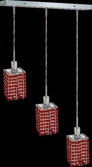 C121-1283D-O-S-BO/RC By Elegant Lighting Mini Collection 3 Lights Pendant Chrome Finish