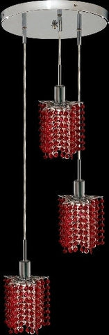 C121-1283D-R-P-BO/RC By Elegant Lighting Mini Collection 3 Lights Pendant Chrome Finish