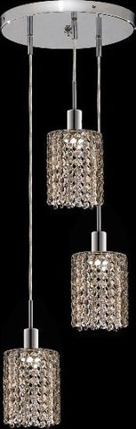 C121-1283D-R-R-GT/RC By Elegant Lighting Mini Collection 3 Lights Pendant Chrome Finish