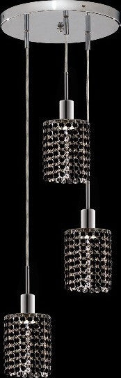 C121-1283D-R-R-JT/RC By Elegant Lighting Mini Collection 3 Lights Pendant Chrome Finish