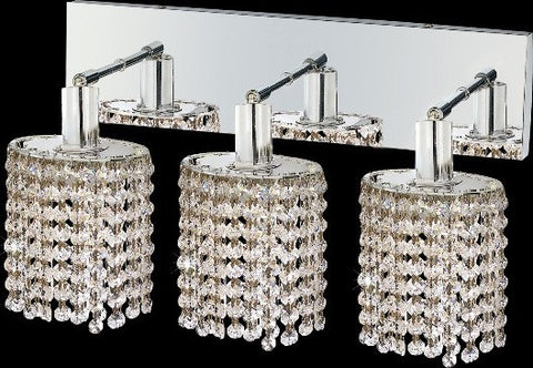 C121-1283W-O-E-CL/RC By Elegant Lighting Mini Collection 3 Lights Wall Sconce Chrome Finish