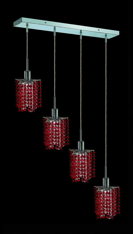 C121-1284D-O-P-BO/RC By Elegant Lighting Mini Collection 4 Lights Pendant Chrome Finish