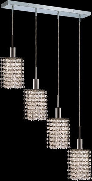 C121-1284D-O-P-CL/RC By Elegant Lighting Mini Collection 4 Lights Pendant Chrome Finish