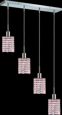 C121-1284D-O-R-RO/RC By Elegant Lighting Mini Collection 4 Lights Pendant Chrome Finish