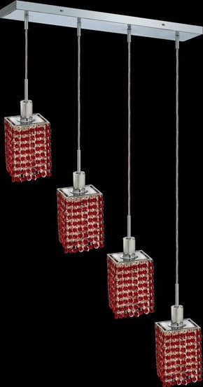 C121-1284D-O-S-BO/RC By Elegant Lighting Mini Collection 4 Lights Pendant Chrome Finish