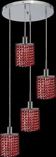 C121-1284D-R-E-BO/RC By Elegant Lighting Mini Collection 4 Lights Pendant Chrome Finish